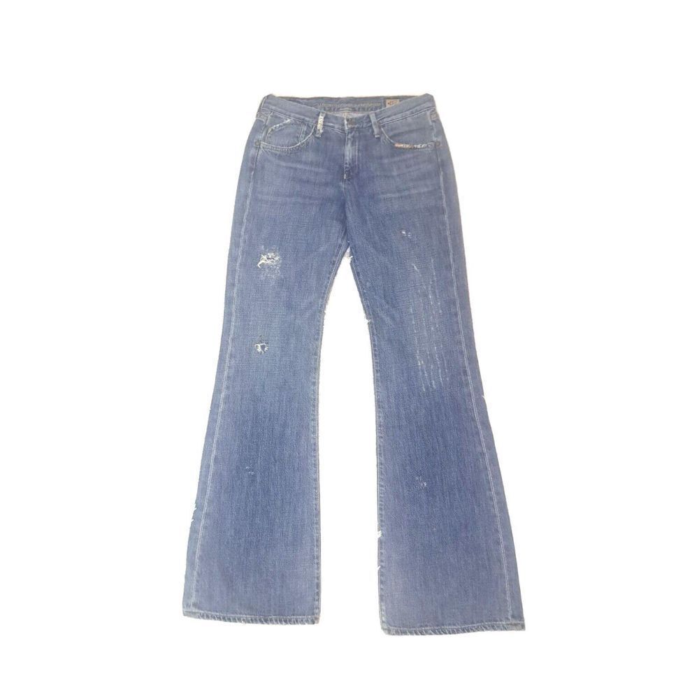Goldsign Jeans Bootcut Size 28 Distressed Medium Wash